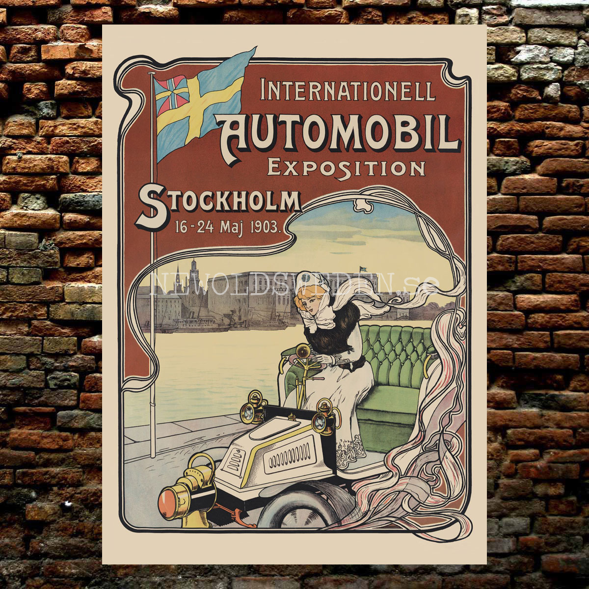 AUTOMOBIL EXPOSITION STOCKHOLM - 1903 - Vykort 12 x 18 cm - 2