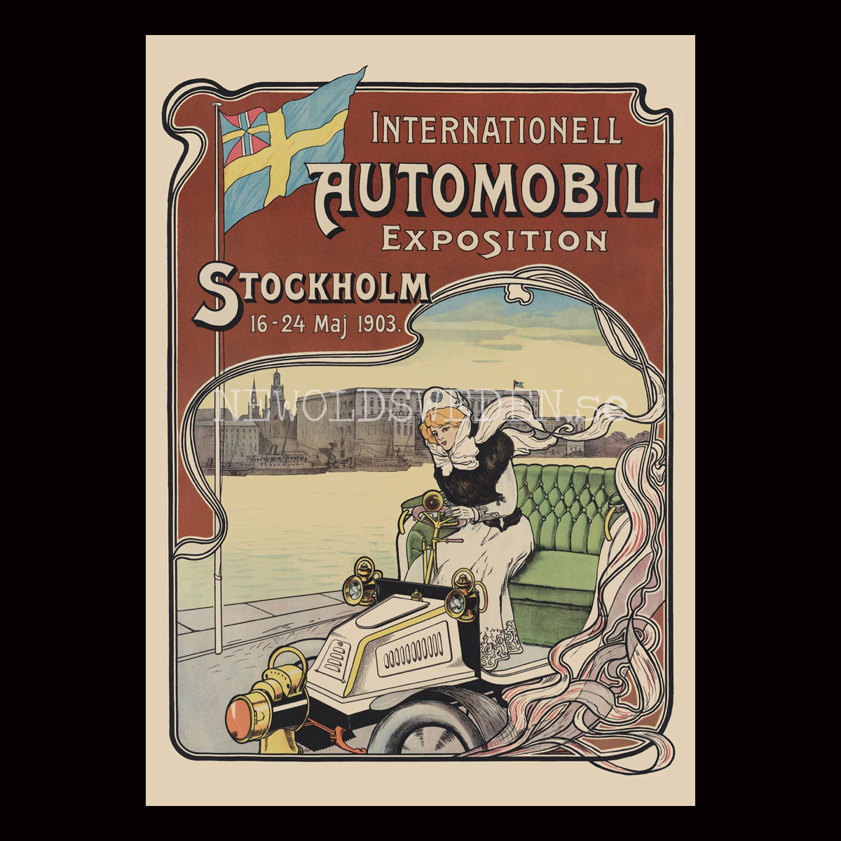 AUTOMOBIL EXPOSITION STOCKHOLM - 1903 - Vykort 12 x 18 cm