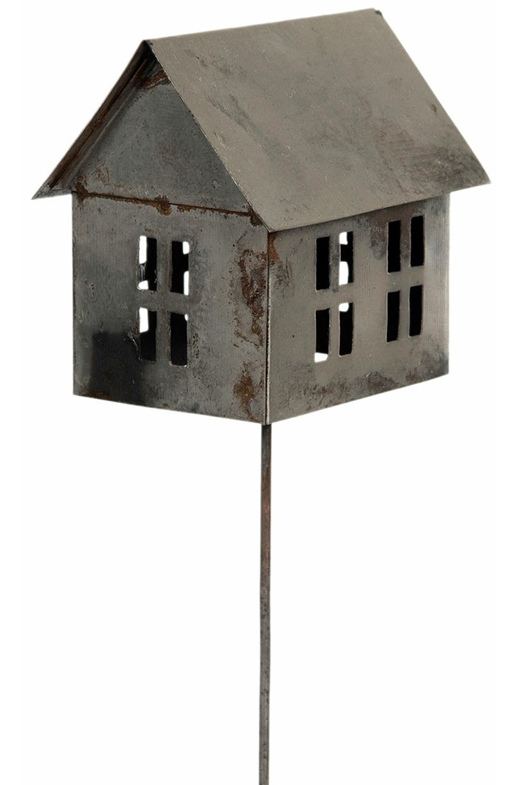 Hus - Plåthus - Sticks - Grå - 7x7x30 cm - 2
