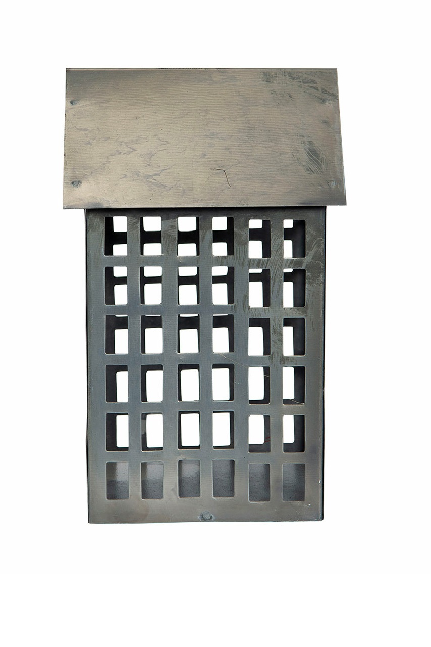 Hus Lykta - Plåthus - Grå - 10x11x17,5 cm  - 3