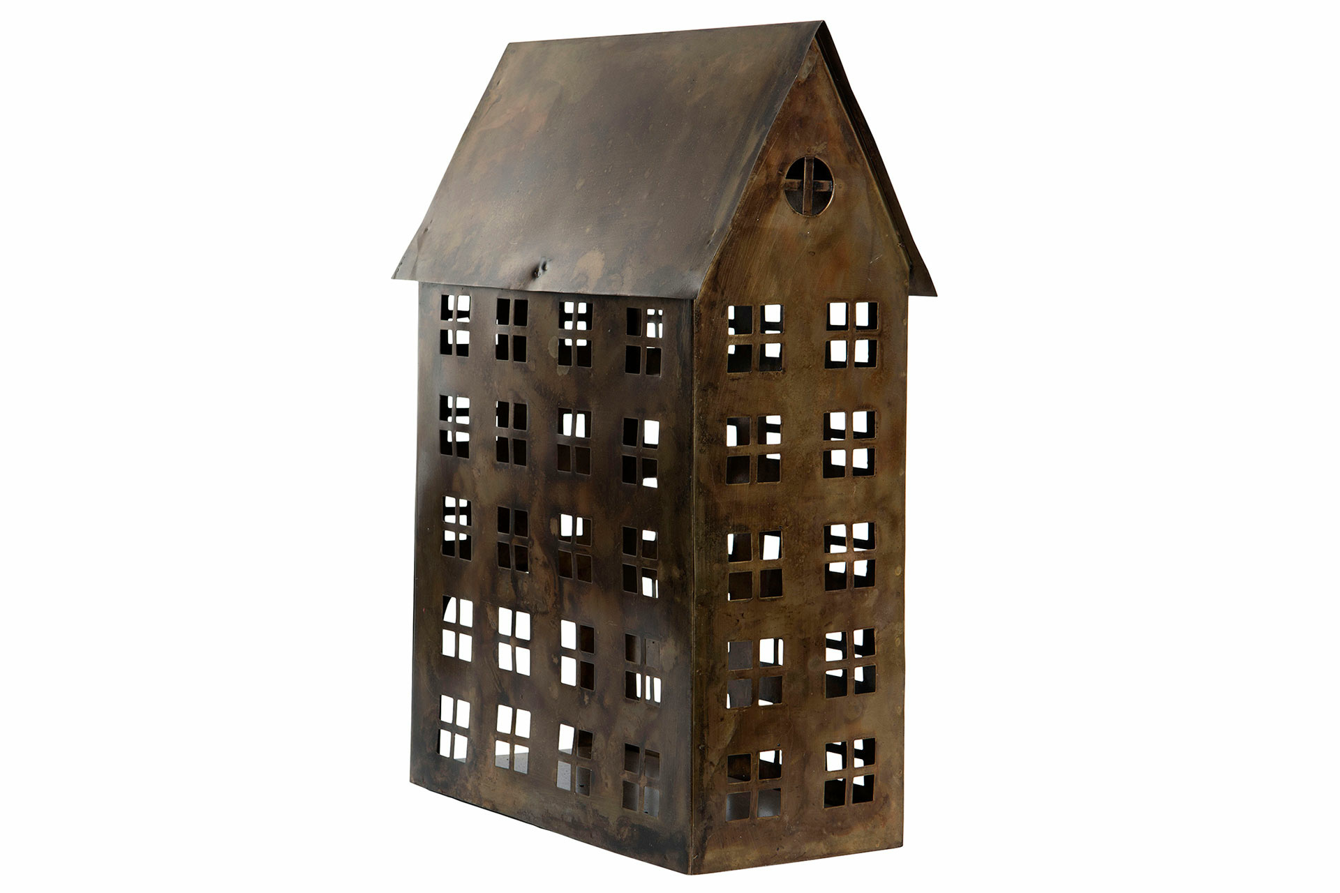 Hus Lykta - Plåthus - Brun - Hög - 30x14x45 cm  - 4