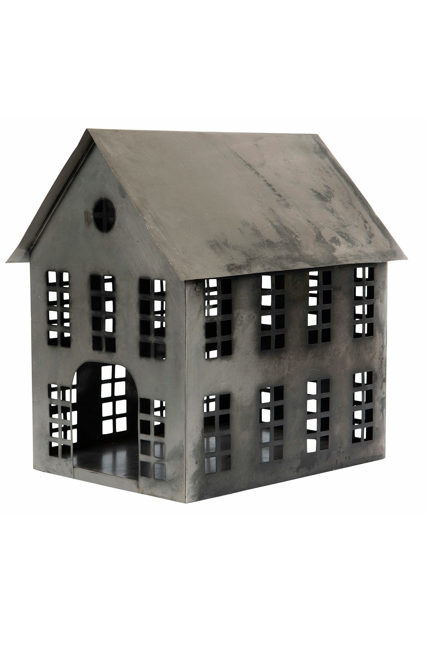 Hus Lykta - Plåthus - Grå - Bred - 30x23x35 cm - 4