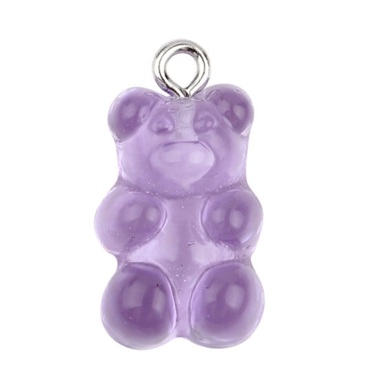 Berlock -  Godis-nalle i resin,  Lila