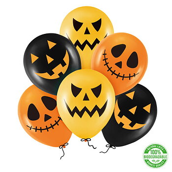 Ballongbukett Halloween Läskiga motiv 6-pack 