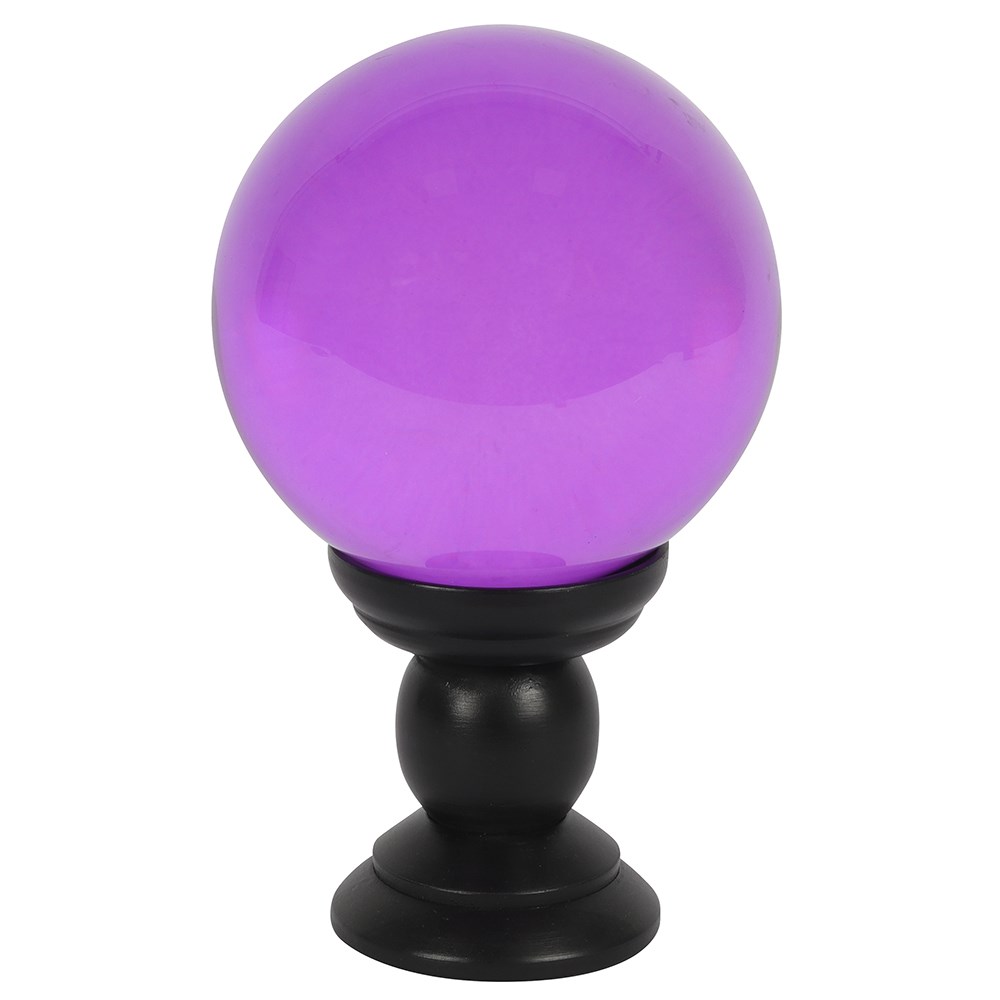 Lila kristallkula / Spåkula  med Stativ 13cm - 2