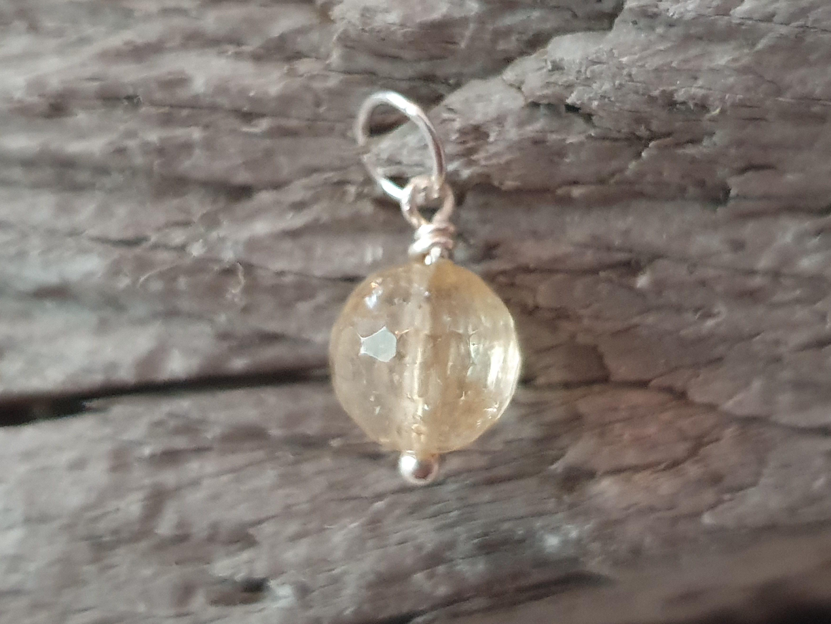  Citrin fasetterad kula ca. 8mm, 925-silver