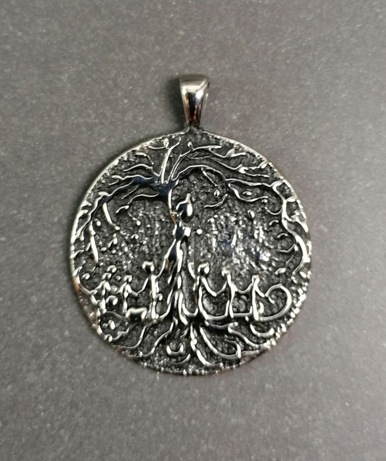 " Family of the Tree " hänge i Rostfritt stål  