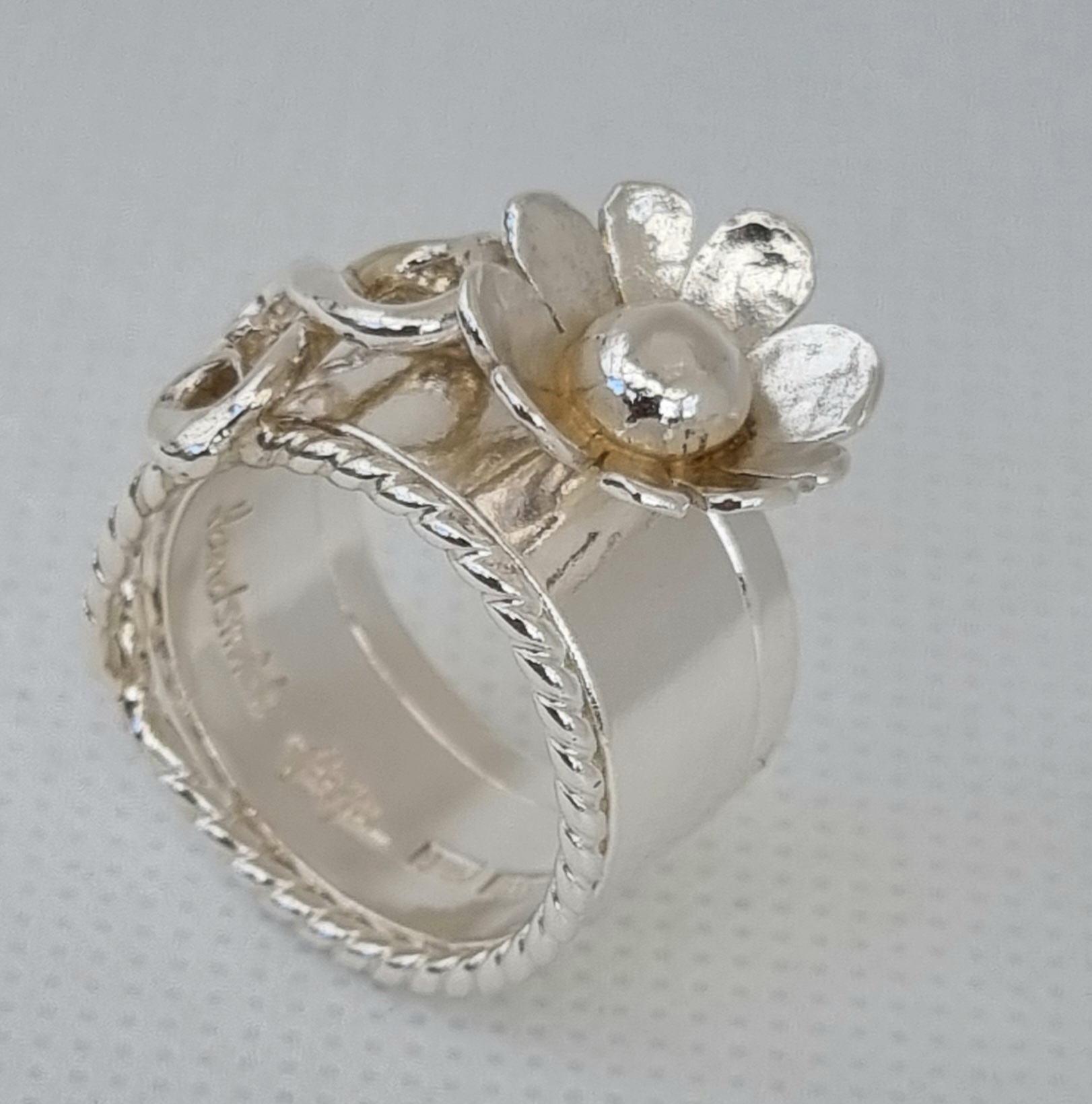 Unik bred silverring i 2 delar stl 18 - 9