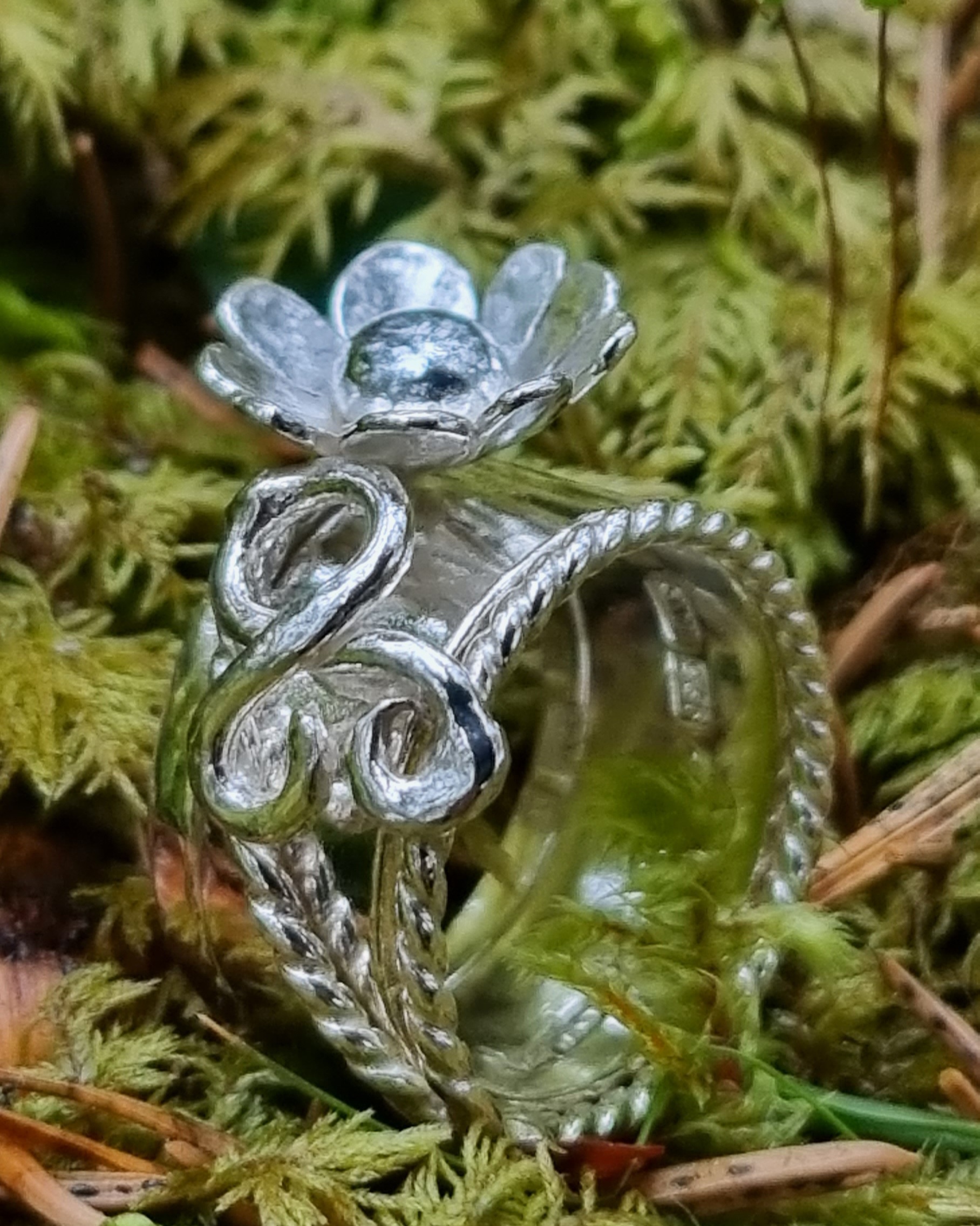 Unik bred silverring i 2 delar stl 18 - 6