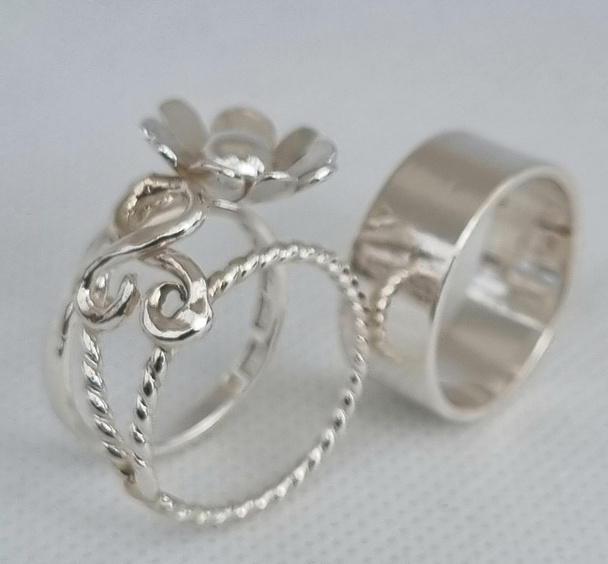 Unik bred silverring i 2 delar stl 18 - 7