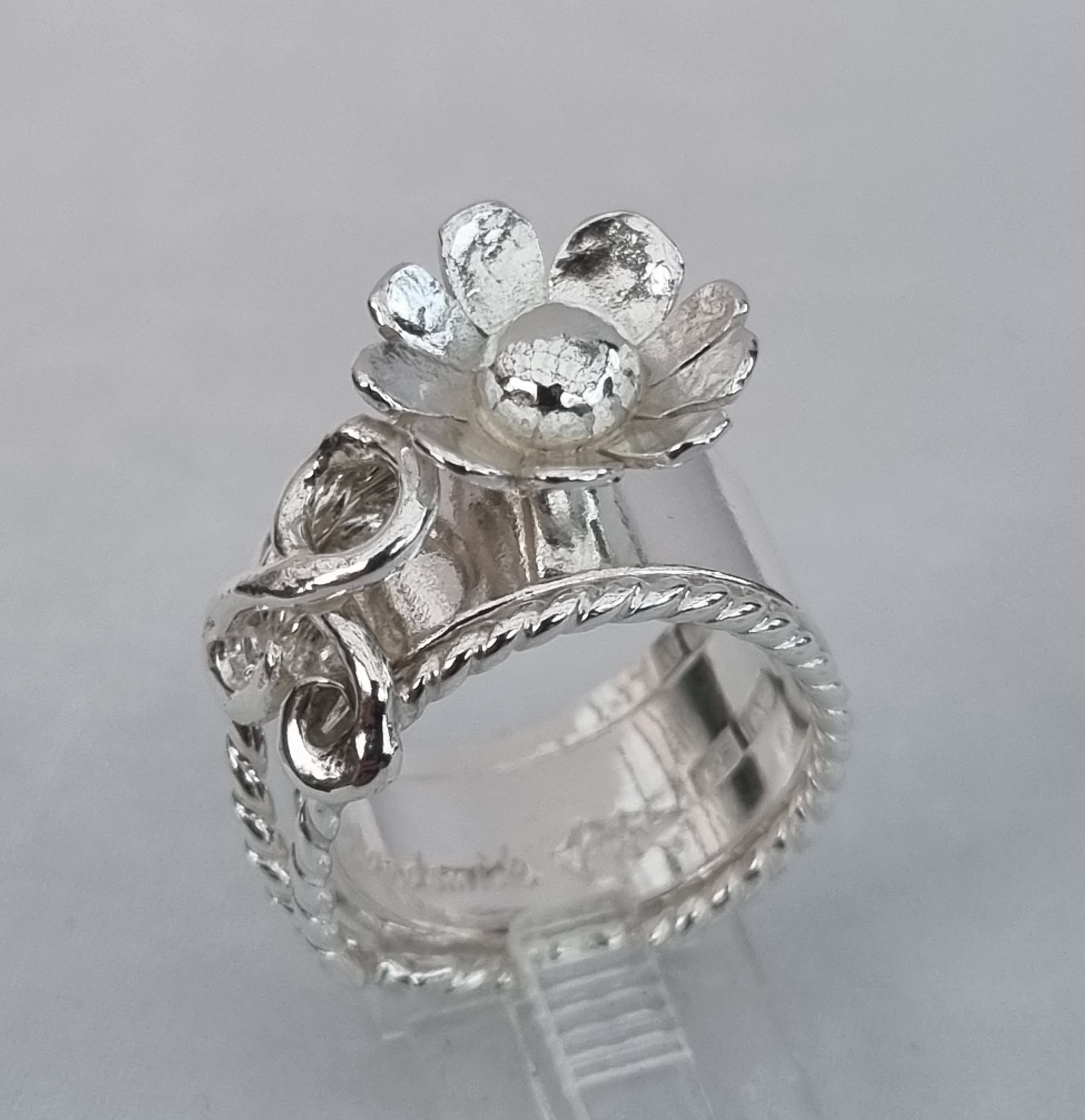 Unik bred silverring i 2 delar stl 18