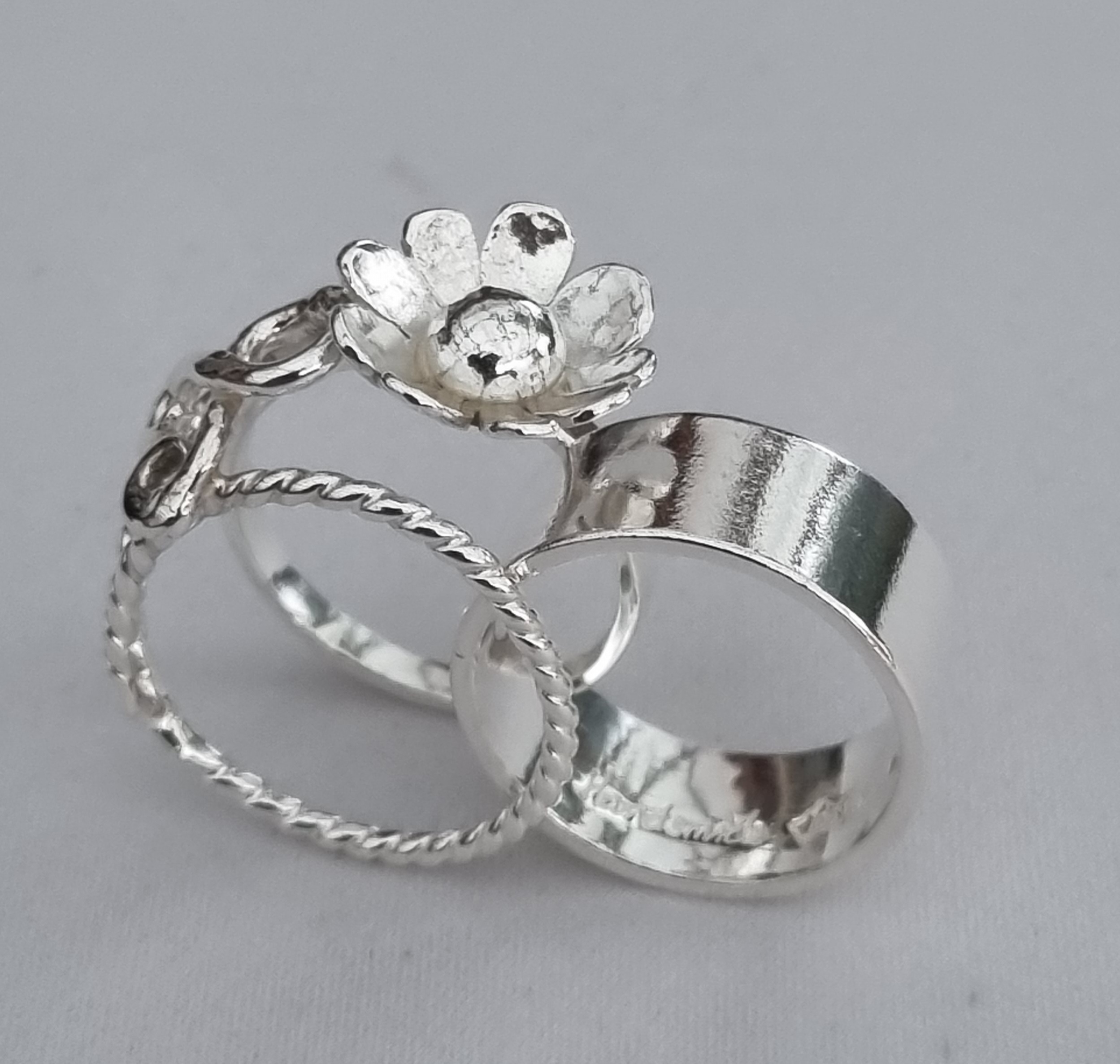 Unik bred silverring i 2 delar stl 18 - 3