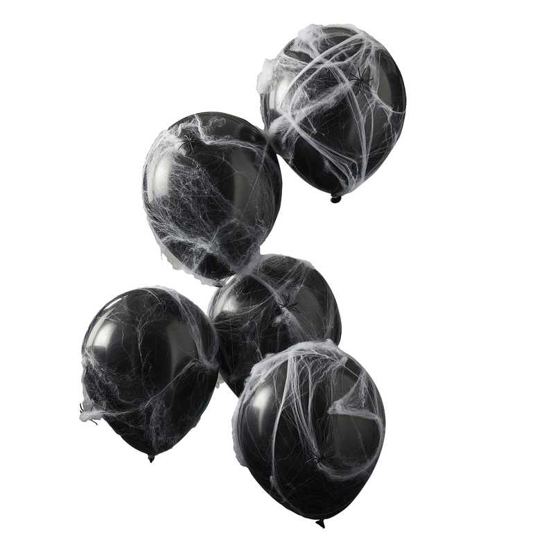 Ballongbukett Halloween Spindlar & Spindelnät 5-pack - 2