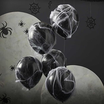 Ballongbukett Halloween Spindlar & Spindelnät 5-pack