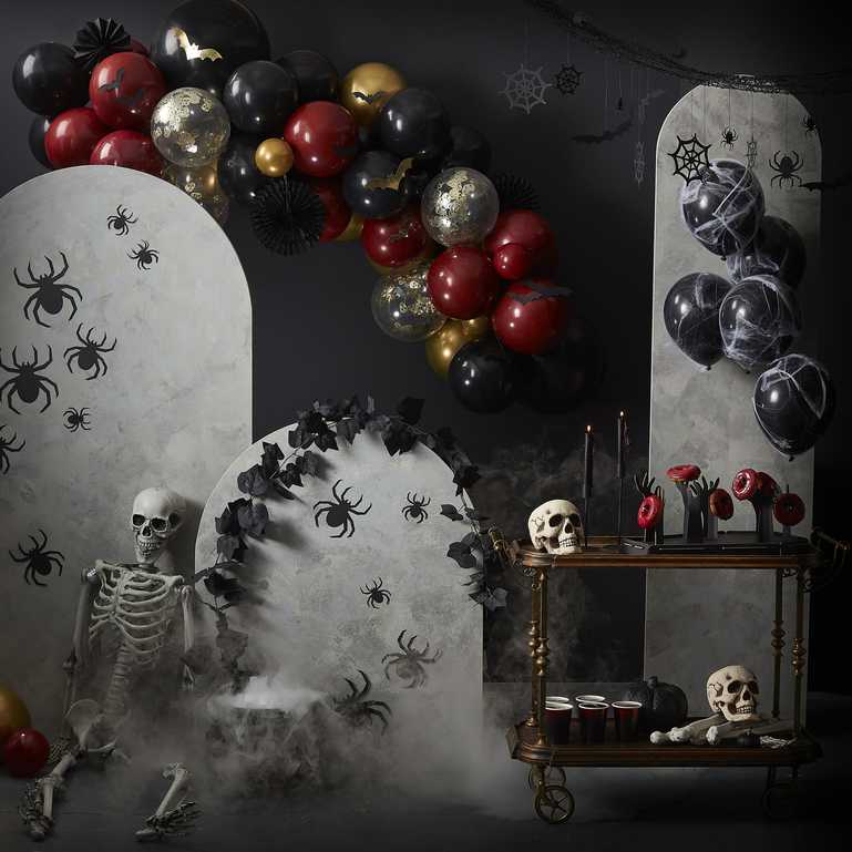 Ballongbukett Halloween Spindlar & Spindelnät 5-pack - 3