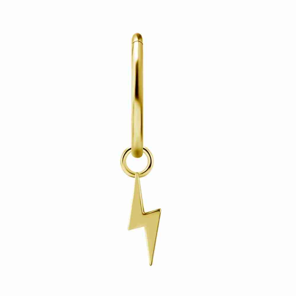 Hängsmycke till clicker - blixt charm - guld PVD