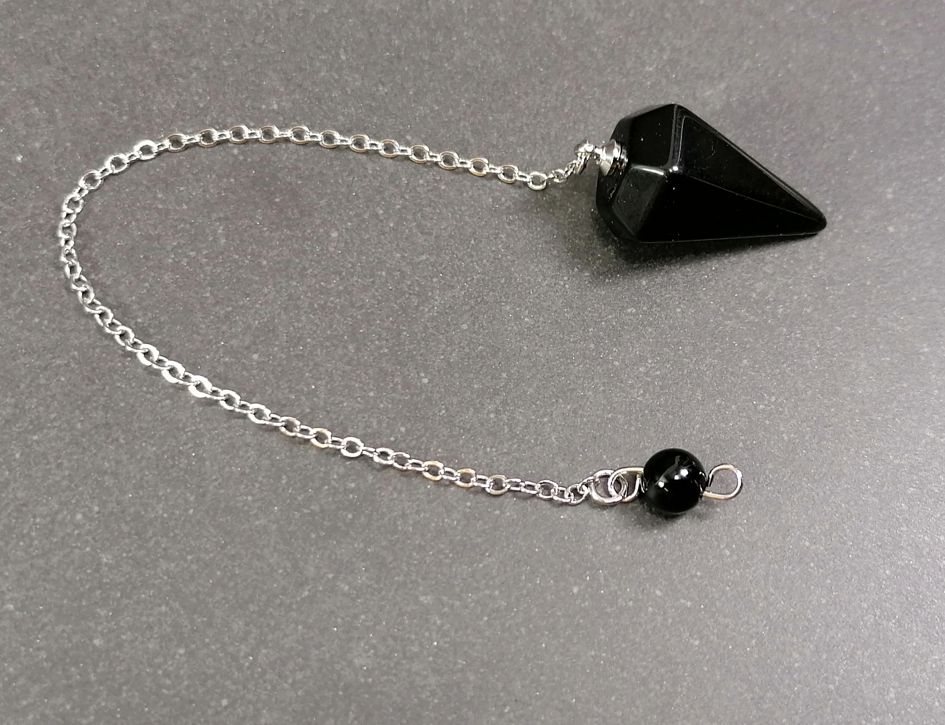 Svart Onyx Pendel - 30x15mm