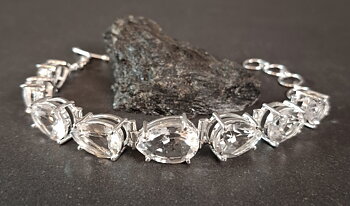 Silverarmband med Bergkristall - Droppe