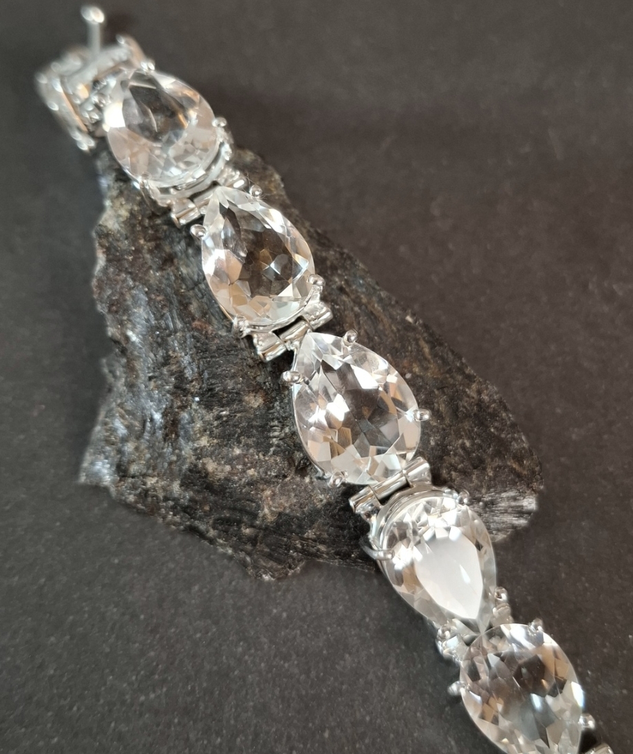 Silverarmband med Bergkristall - Droppe - 2