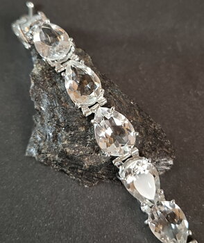 Silverarmband med Bergkristall - Droppe