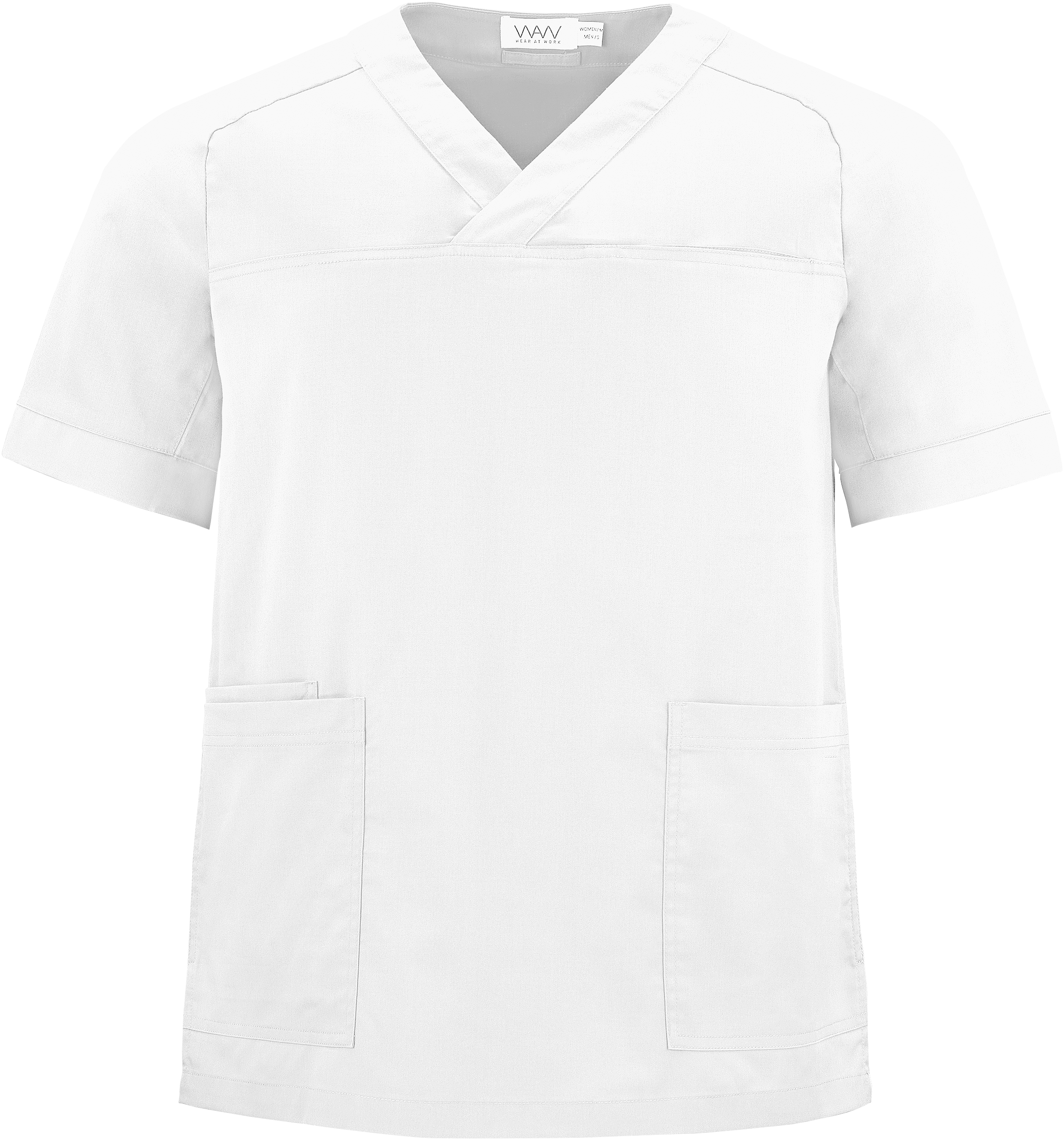 Vårdblus Bussarong unisex - vit - 2