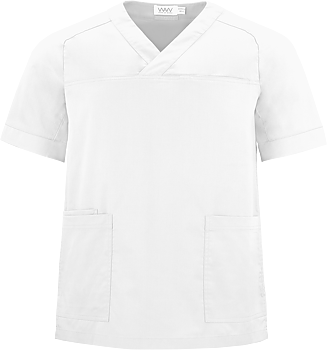 Vårdblus Bussarong unisex - vit