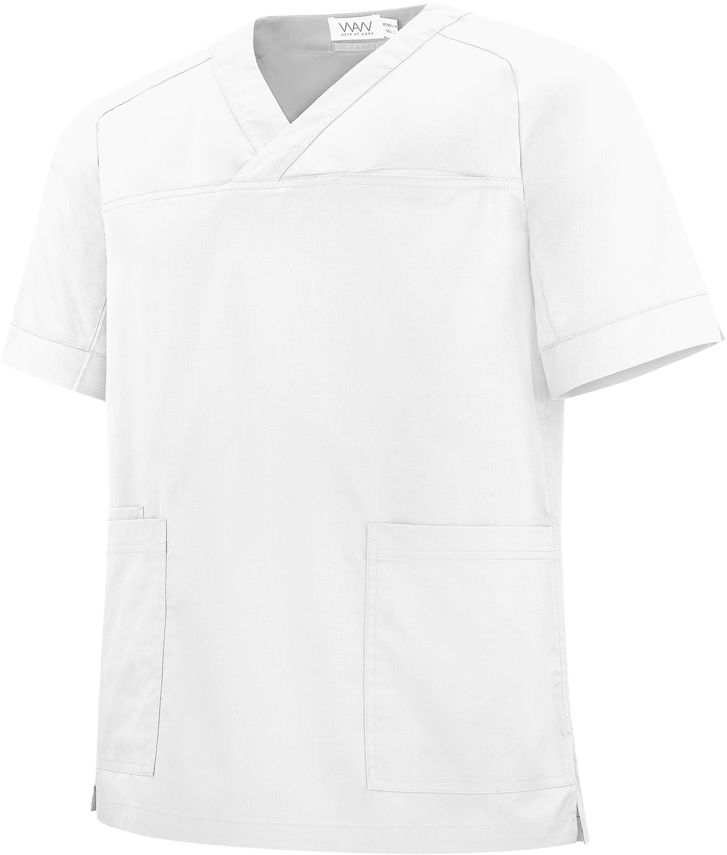 Vårdblus Bussarong unisex - vit - 3