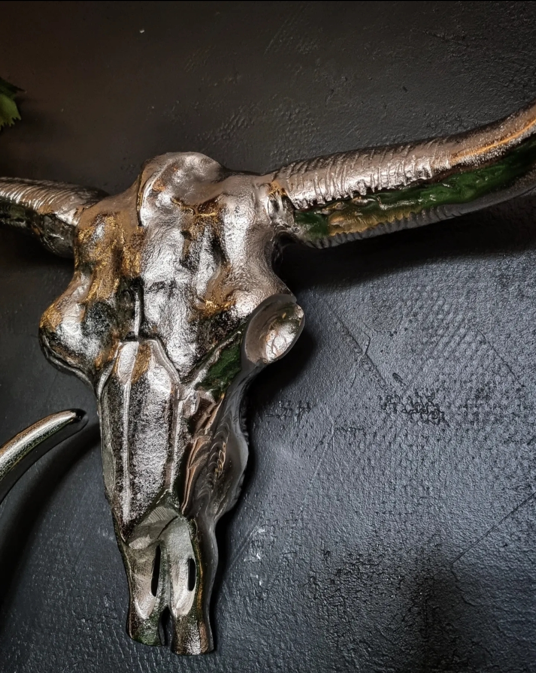 Väggdekoration buffalo skull - Silver Metal - 2