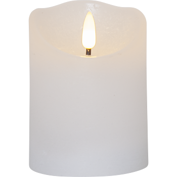 LED Blockljus Flamme Rustic Vit 10cm