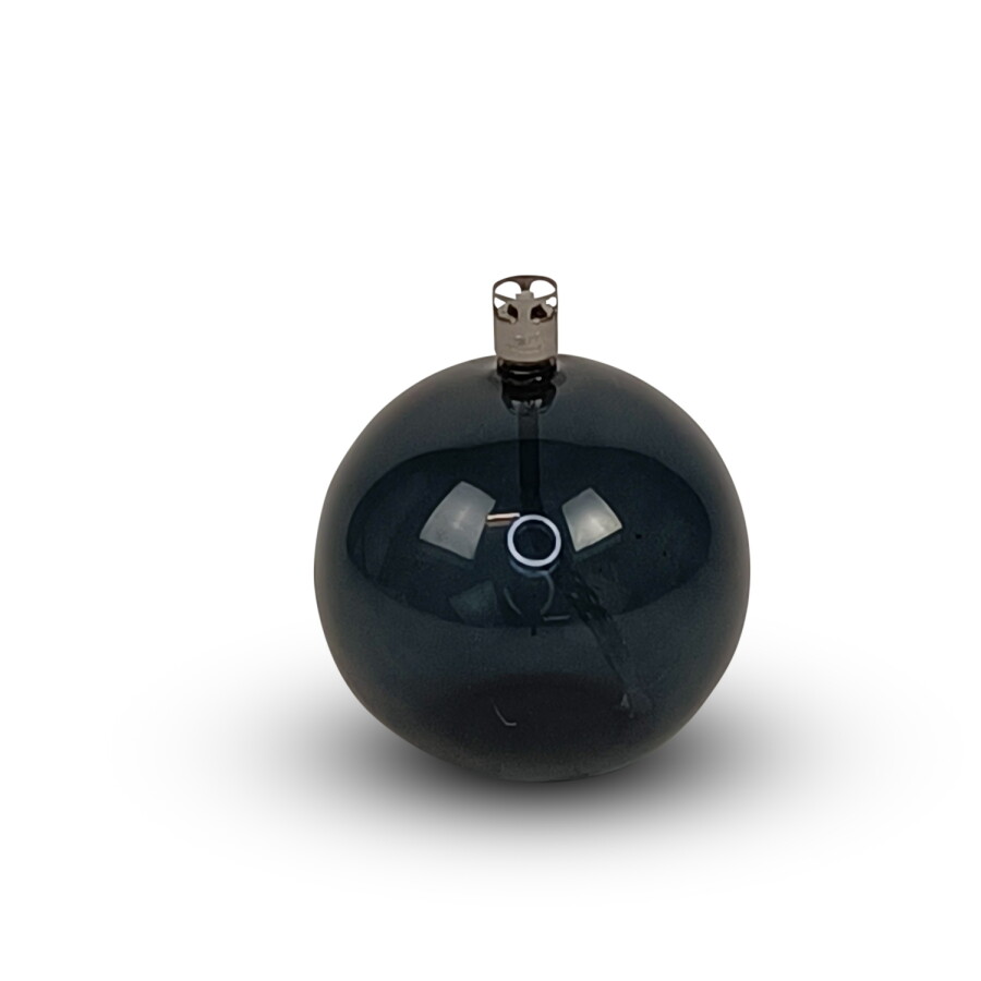 Oil lamp glass - Round - Black/Smoke - Ø11 cm - 2