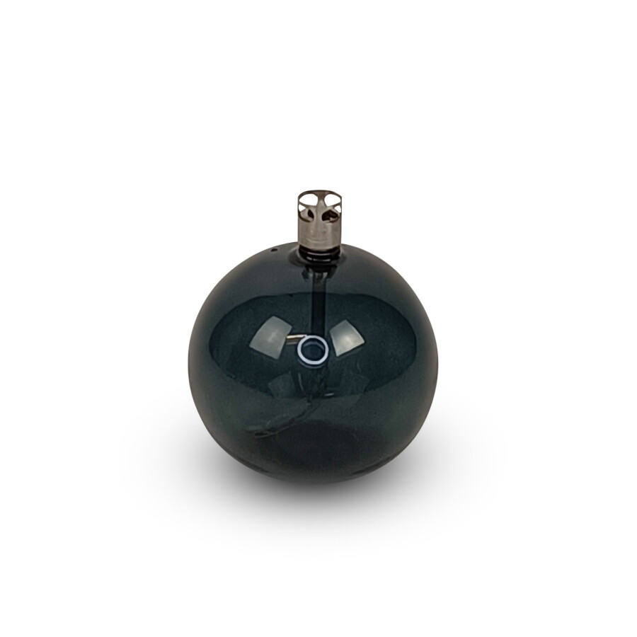 Oil lamp glass - Round - Black/Smoke - Ø9 cm - 2