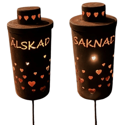 Gravlykta med små hjärtan
