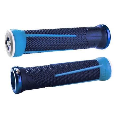 ODI AG1 No Flange Lock on Grip Brt Blue/Lt Blue