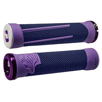 ODI AG-2 Signature V2.1 Lock-On Grips - Purple/Blue w/Purple Clamps