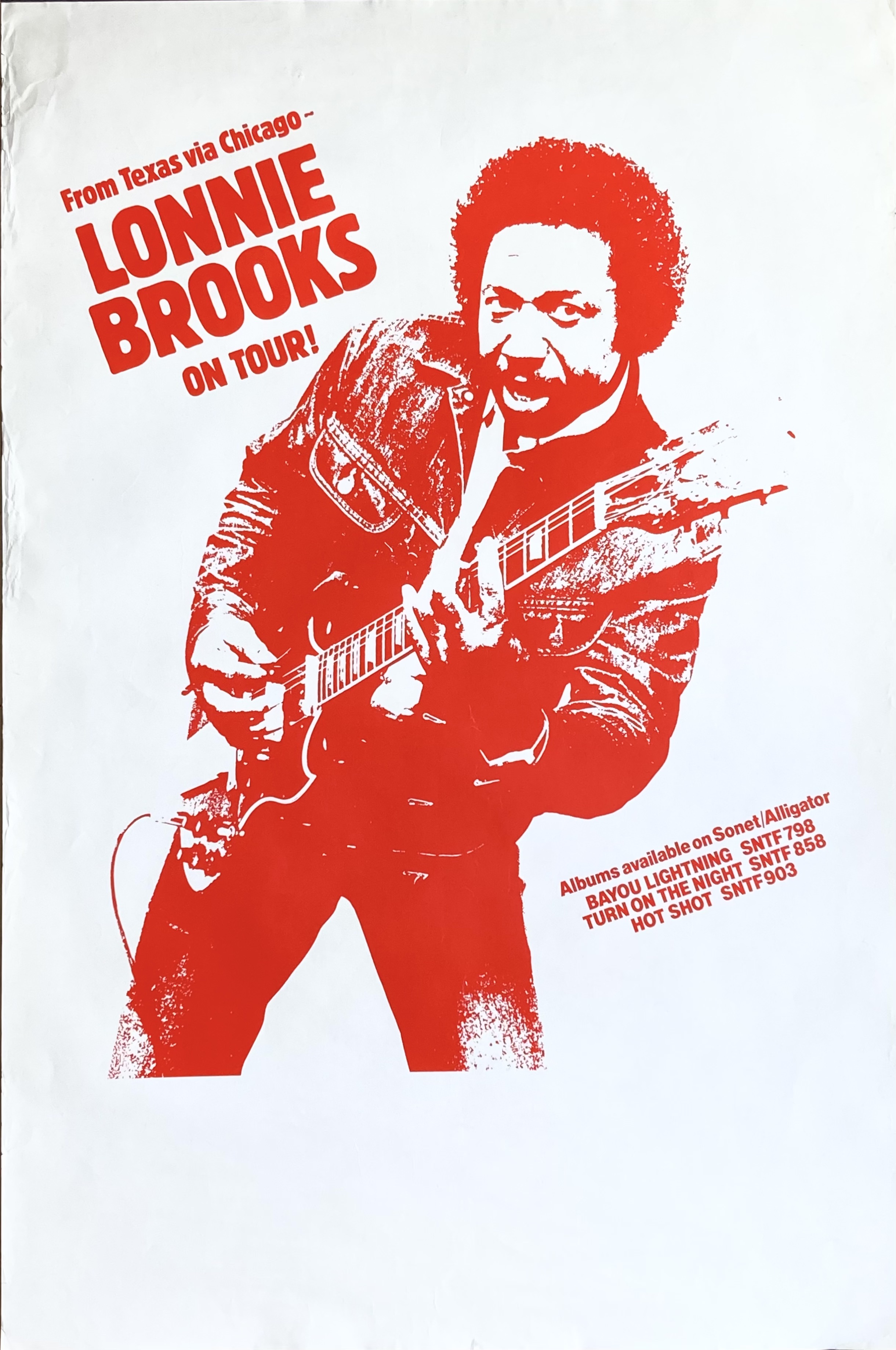 LONNIE BROOKS - Swedish / Scandinavian TOUR poster (1983) 