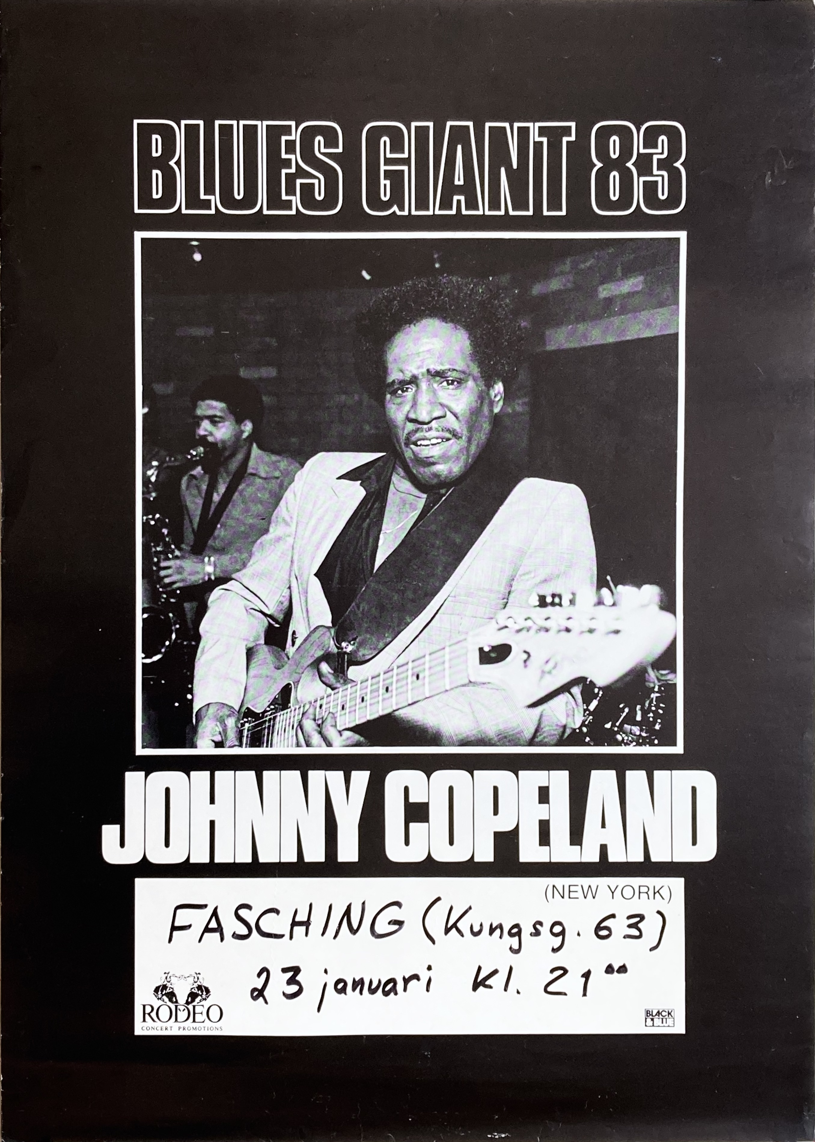 JOHNNY COPELAND - Stockholm 23 Jan Konsertaffisch (1983)