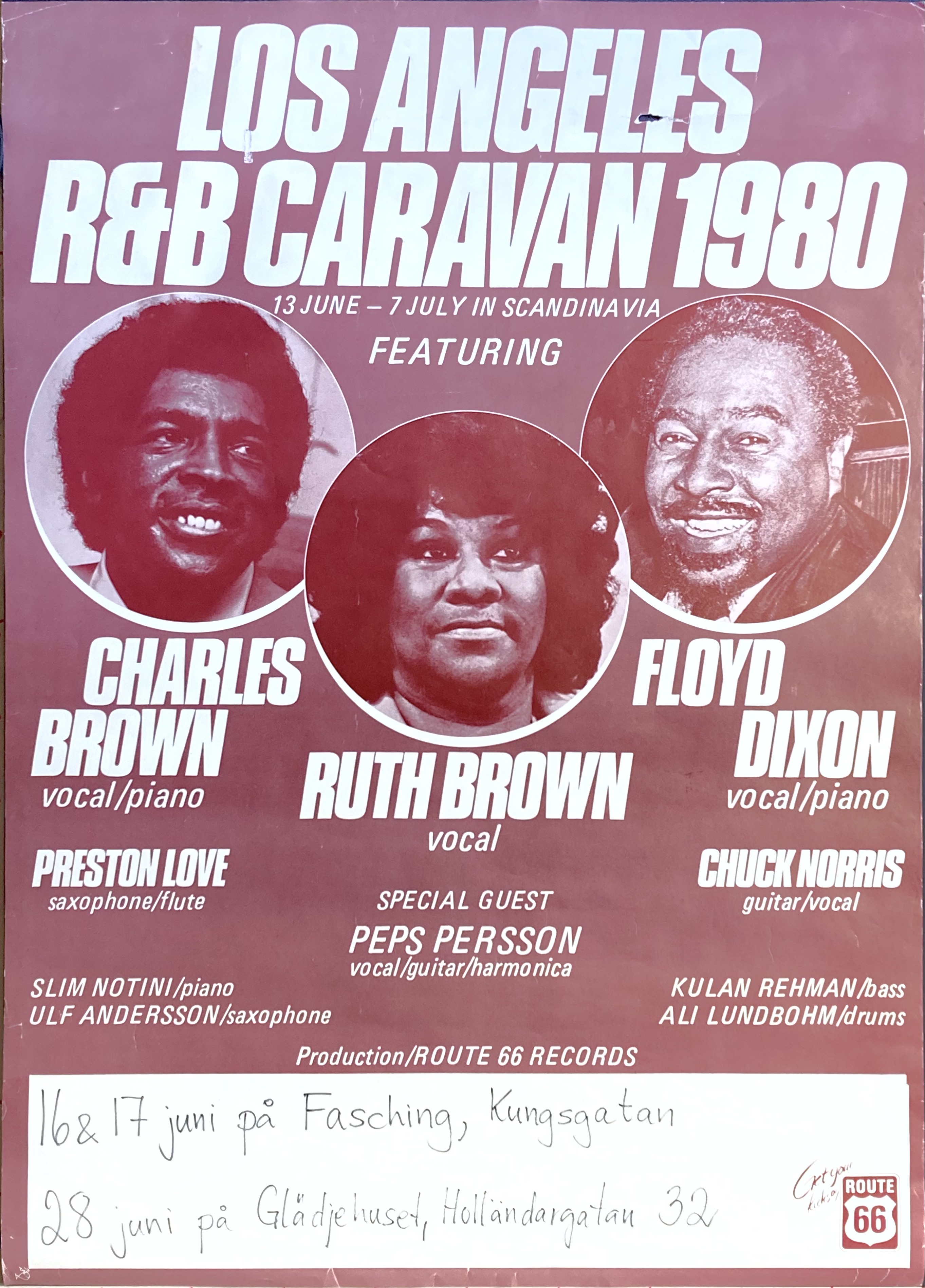 LOS ANGELES R&B CARAVAN 1980 - Swedish / Scandinavian TOUR poster (1980) 