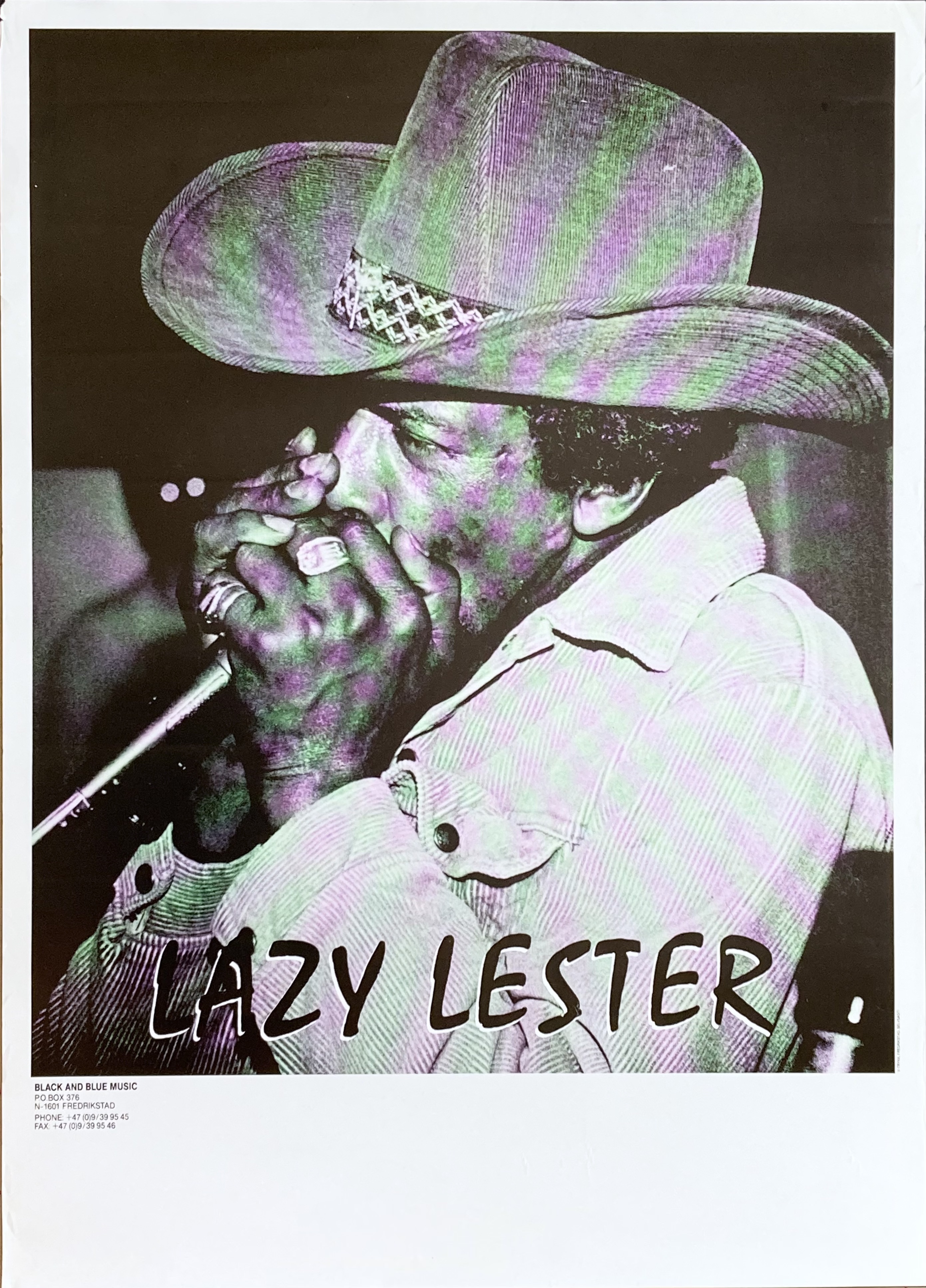 LAZY LESTER - Norwegian / Scandinavian TOUR poster (1987) 