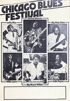 CHICAGO BLUES FESTIVAL - Svensk / Skandinavisk Turnéaffisch (1980's) 
