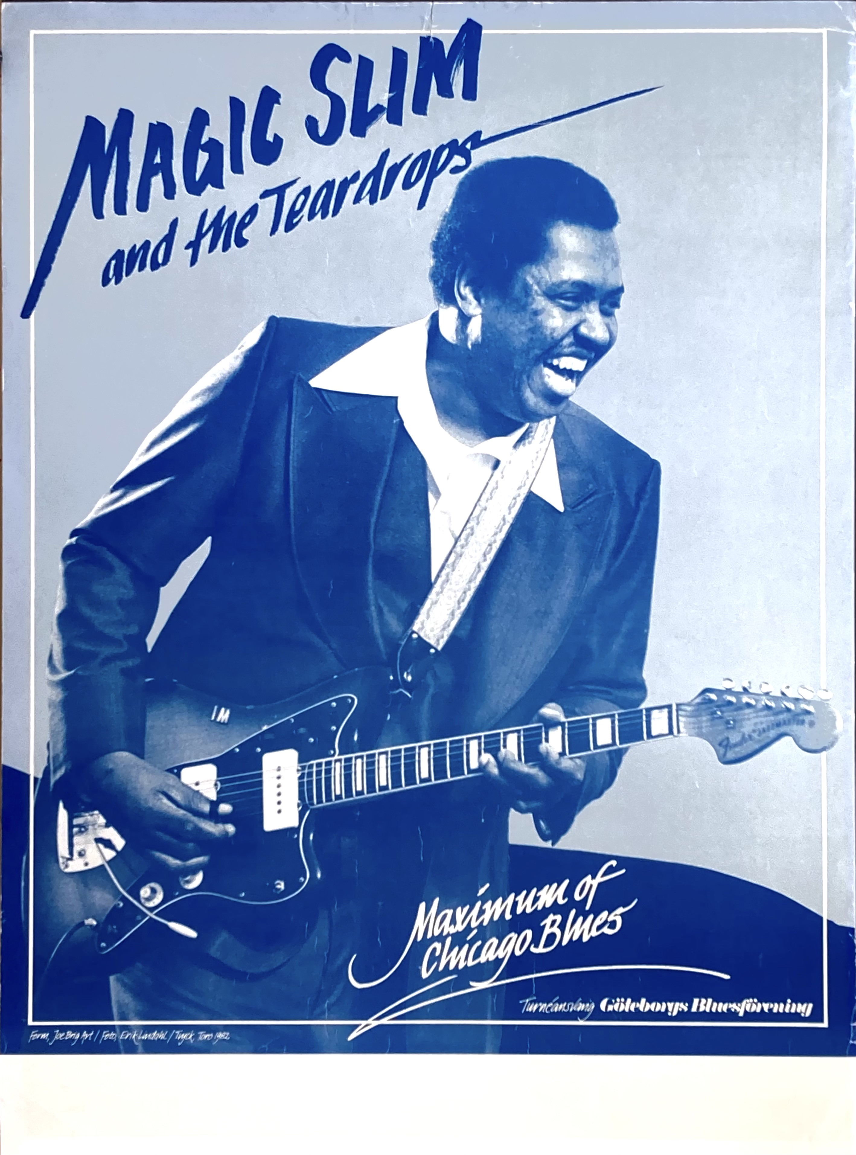 MAGIC SLIM & THE TEARDROPS - Swedish / Scandinavian TOUR poster (1982) 