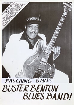 BUSTER BENTON BLUES BAND - Svensk / Skandinavisk Turnéaffisch (1980's) 