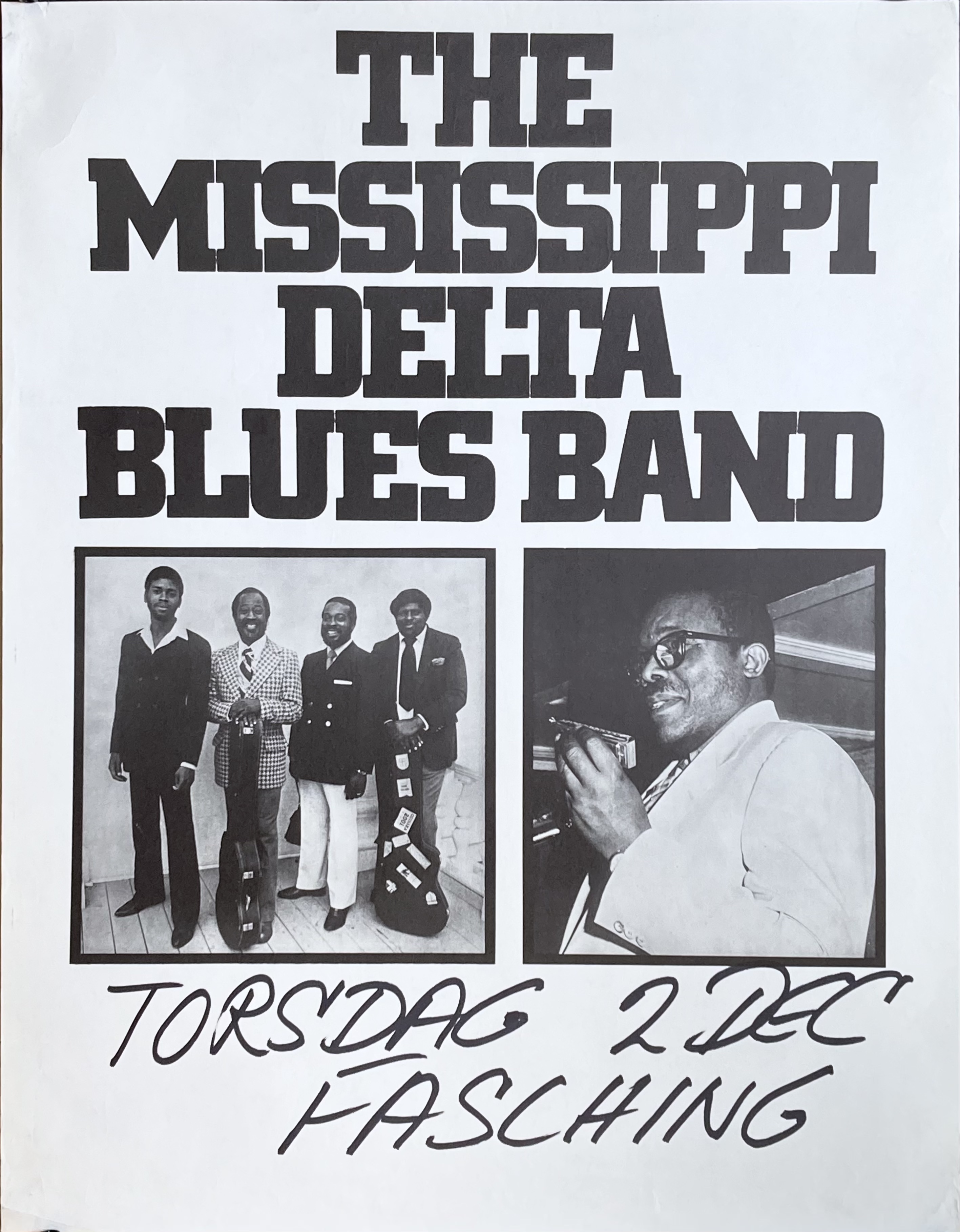 MISSISSIPPI DELTA BLUES BAND - Stockholm 2 Dec Concert poster (1982)