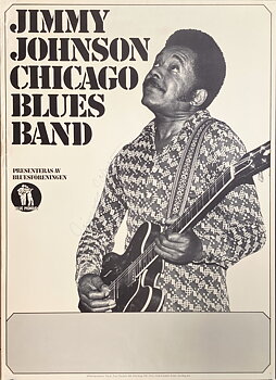JIMMY JOHNSON CHICAGO BLUES BAND - Swedish / Scandinavian TOUR poster (1981) - SIGNED!
