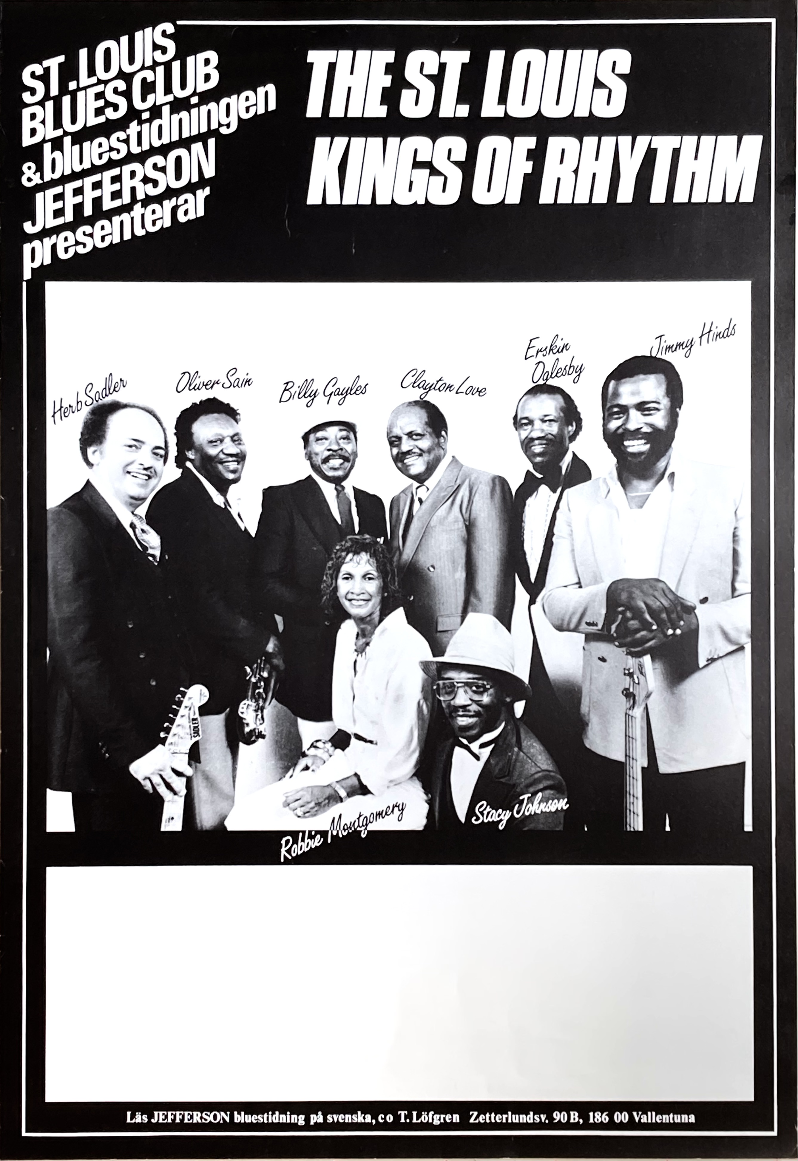 THE ST. LOUIS KINGS OF RHYTHM - Swedish / Scandinavian TOUR poster (1980's) 