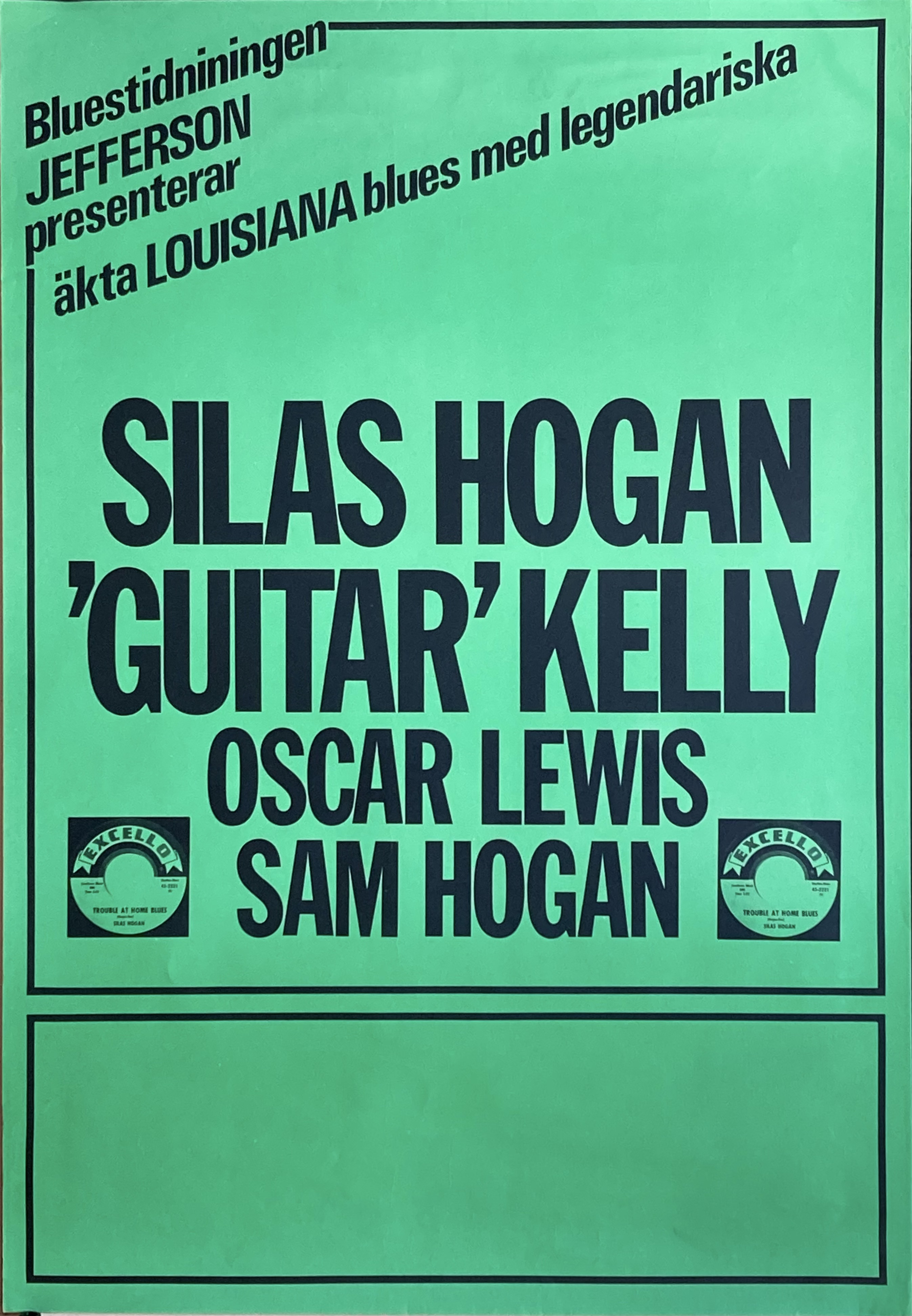SILAS HOGAN featuring "GUITAR" KELLY - Svensk / Skandinavisk Turnéaffisch (1980's) 