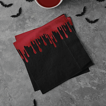 Pappersservetter Svart Bloddroppar Halloween