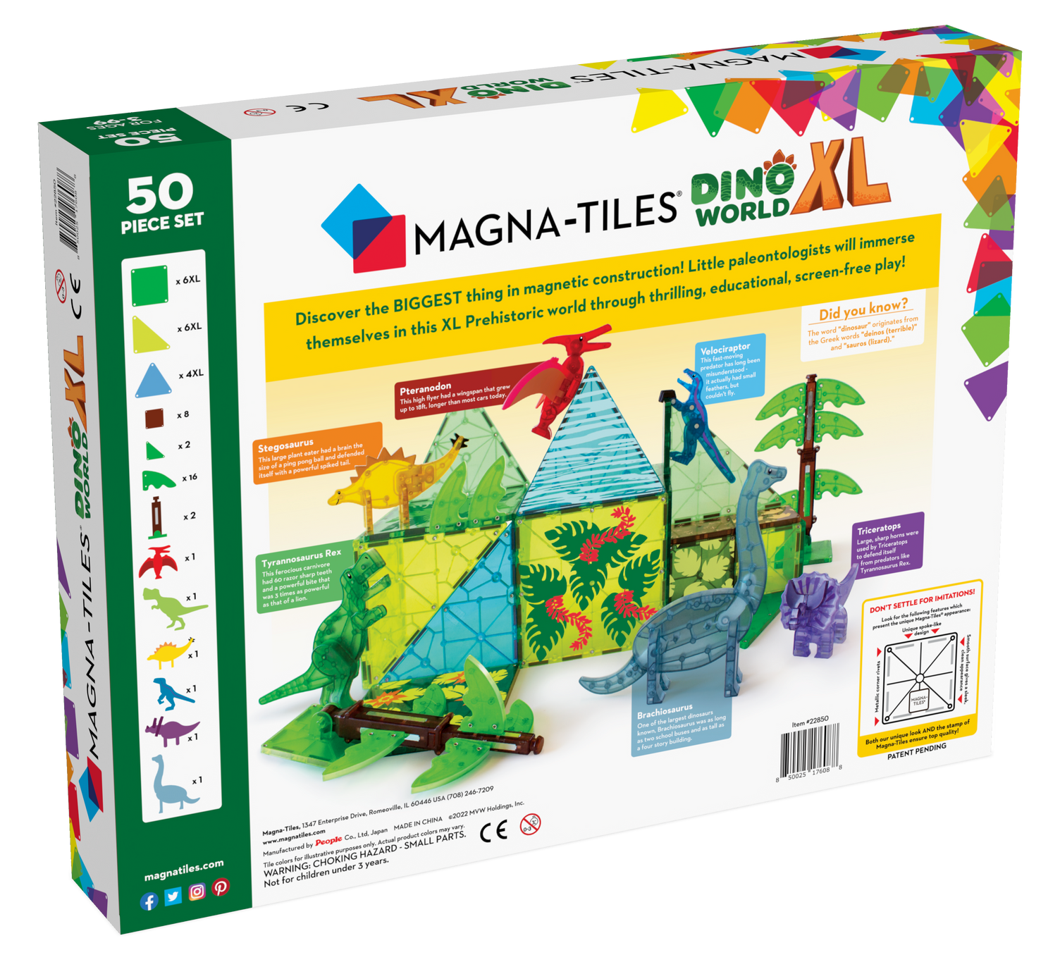 Magna-tiles, Dino World XL- 50 pcs - 2