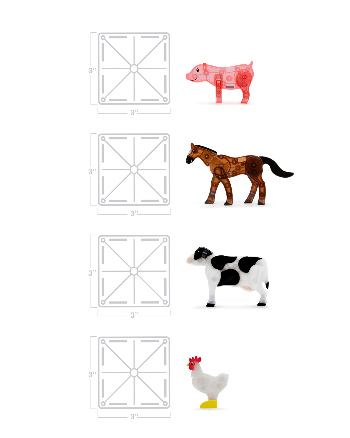 Magna-tiles, Farm Animals - 25 pcs - 13