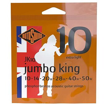 Rotosound JK10 Jumbo King Acoustic - Extra Light Phosphor Bronze Stålsträngar 10-50