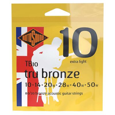 Rotosound TB10 Tru Bronze - Extra Light Stålsträngar 10-50